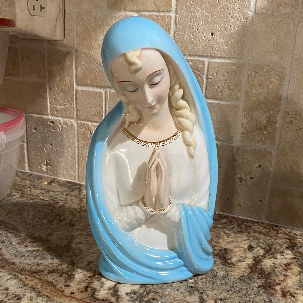 Rare 1 of 3 hand painted Praying Madonna